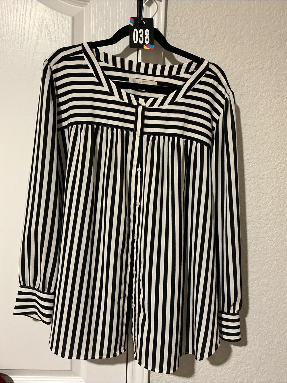 🖤🤍 LOFT Plus Striped Button Front Blouse | Size 20 🤍🖤
